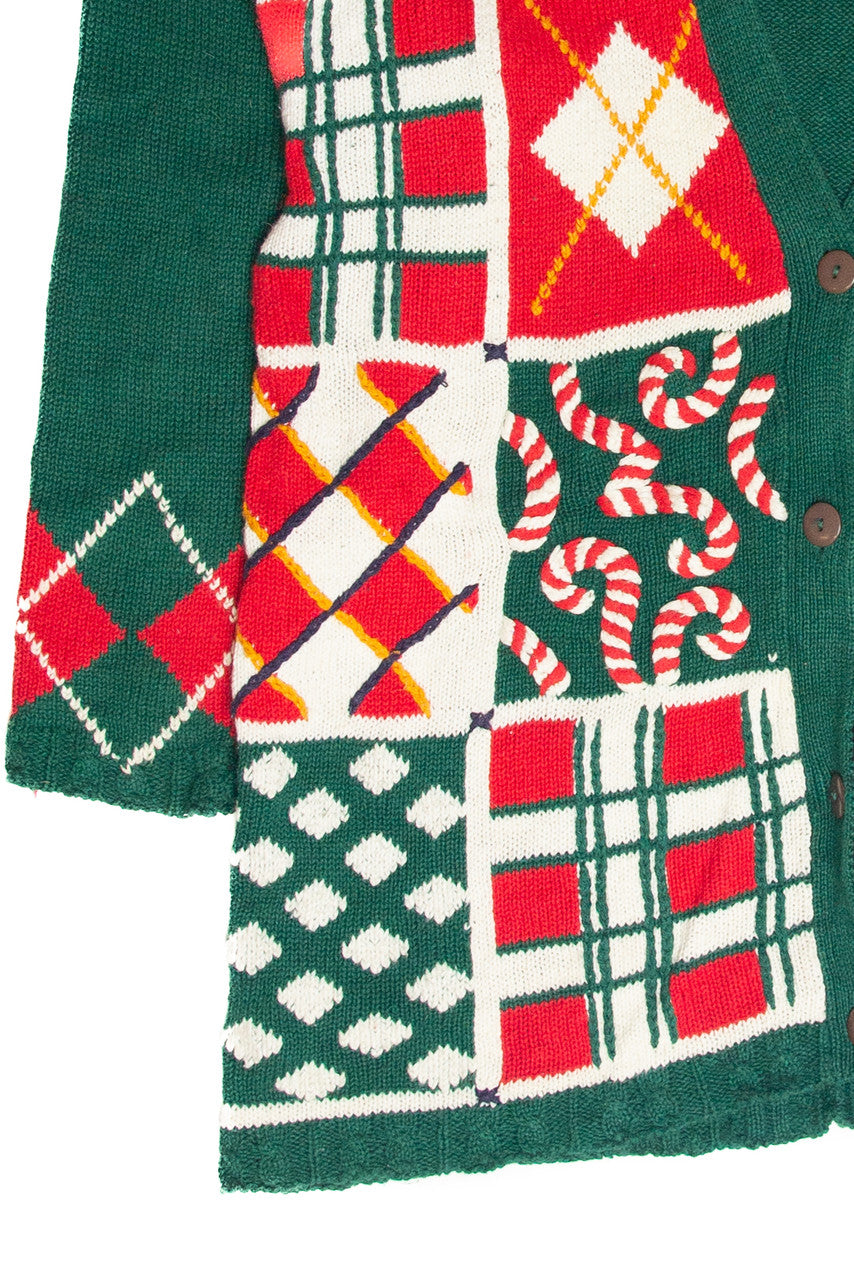 Vintage Green Ugly Christmas Cardigan 61874