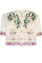 Vintage White Ugly Christmas Cardigan 61875