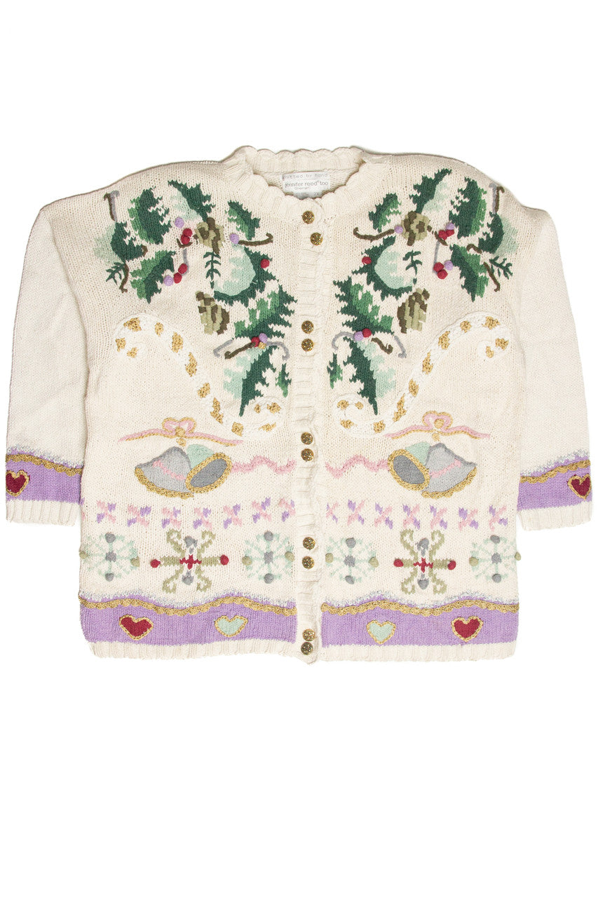 Vintage White Ugly Christmas Cardigan 61875