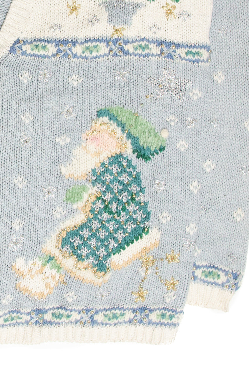 Vintage Blue Ugly Christmas Cardigan 61876
