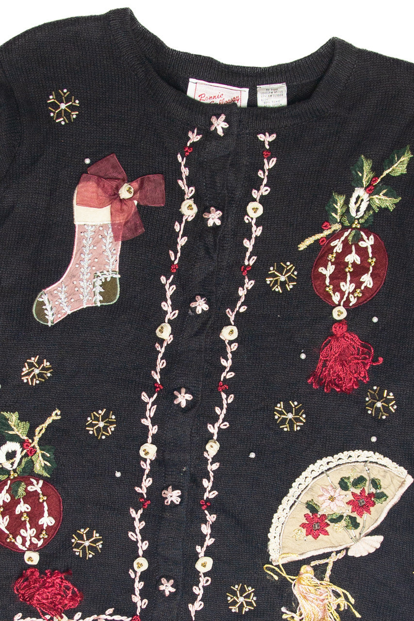 Vintage Black Ugly Christmas Cardigan 61881