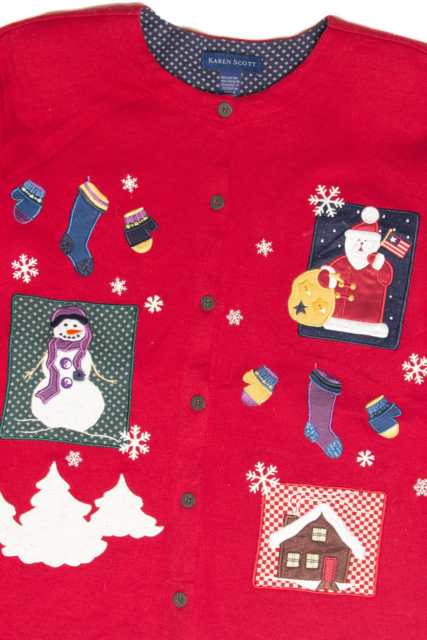 Vintage Red Ugly Christmas Cardigan 61917