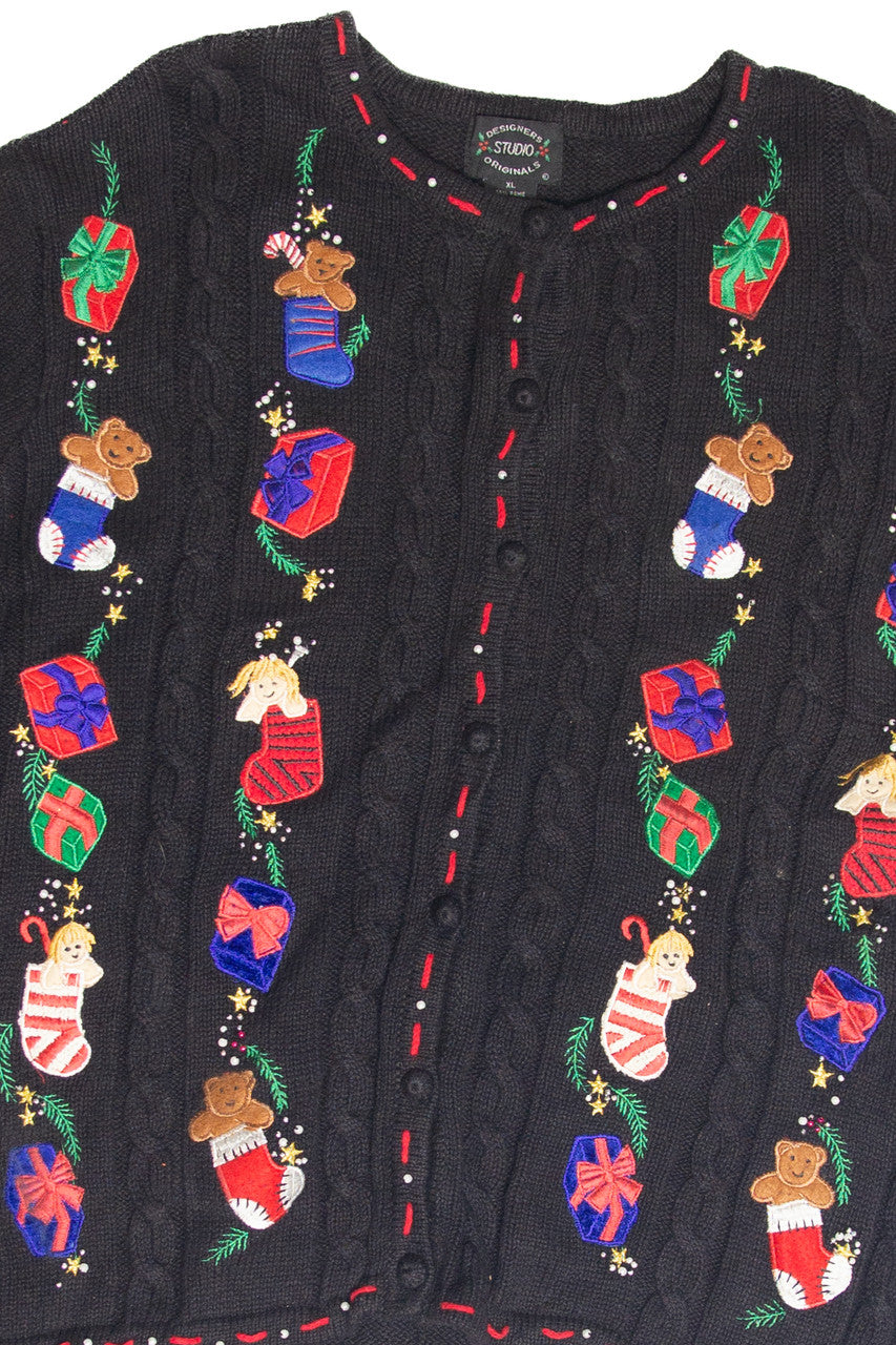 Vintage Black Ugly Christmas Cardigan 61925