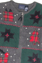 Vintage Gray Ugly Christmas Cardigan 61930