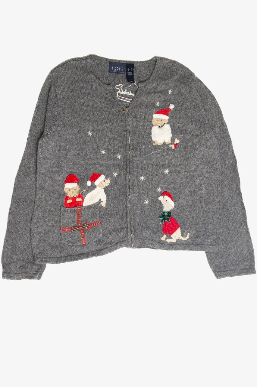 Vintage Gray Ugly Christmas Cardigan 61933