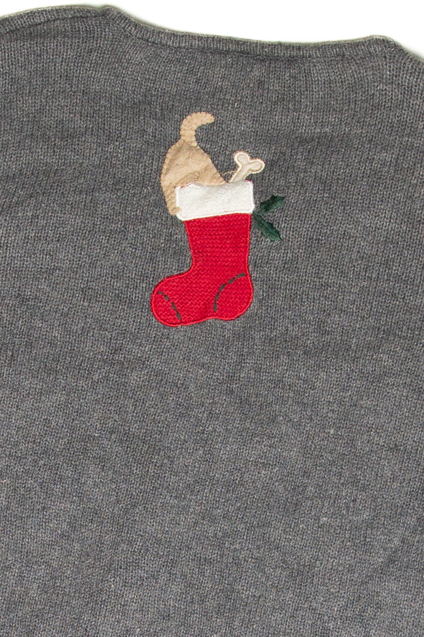 Vintage Gray Ugly Christmas Cardigan 61933