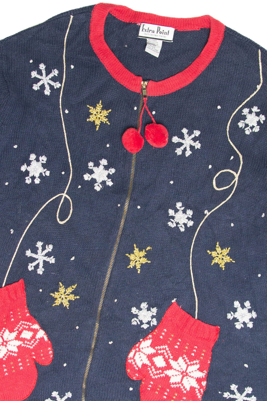 Vintage Blue Ugly Christmas Cardigan 61960