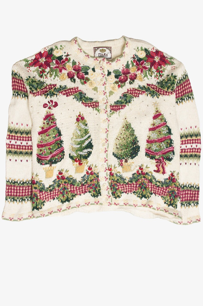 Vintage White Ugly Christmas Cardigan 61963