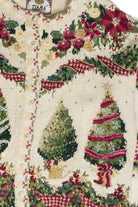 Vintage White Ugly Christmas Cardigan 61963