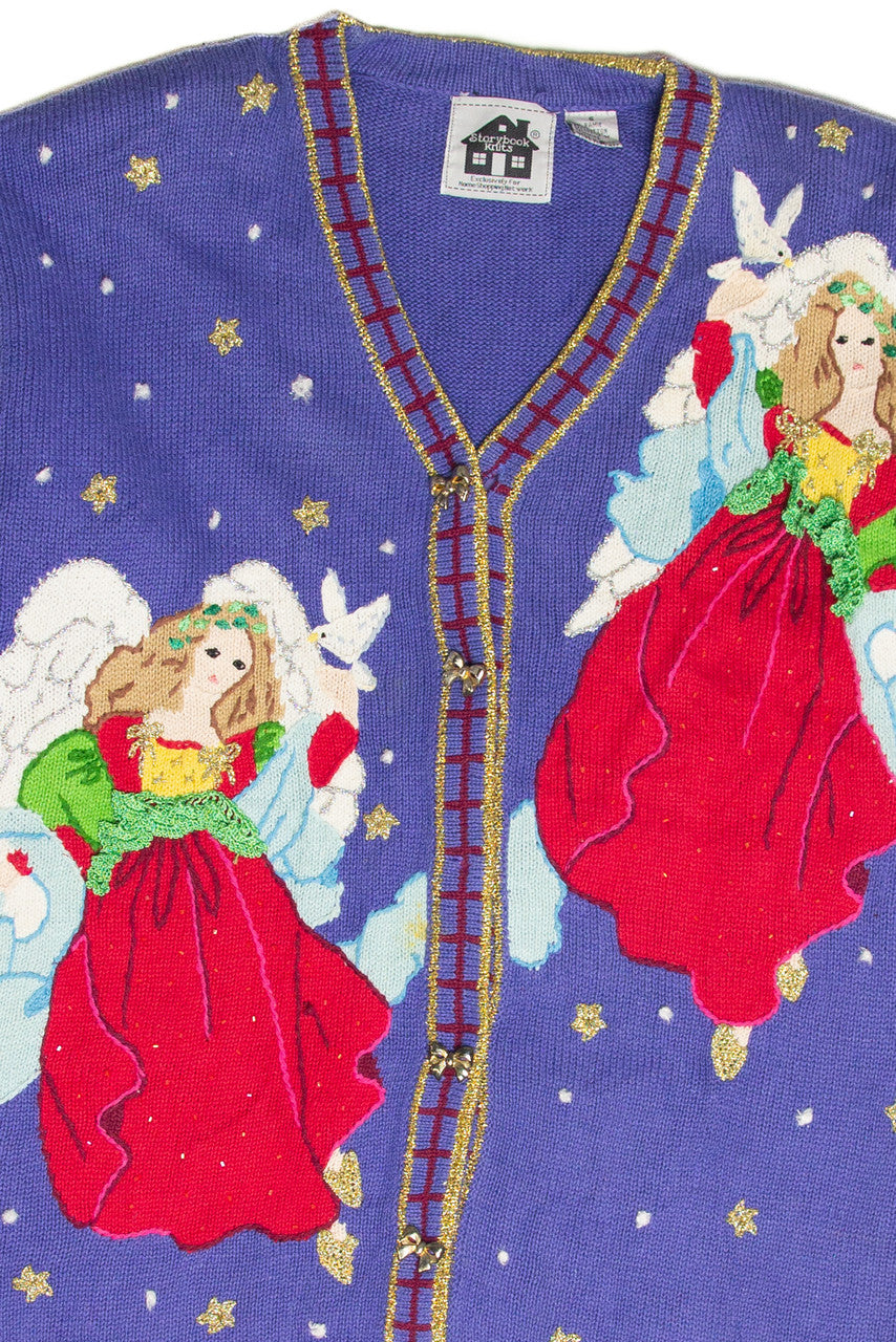 Vintage Blue Ugly Christmas Cardigan 61969