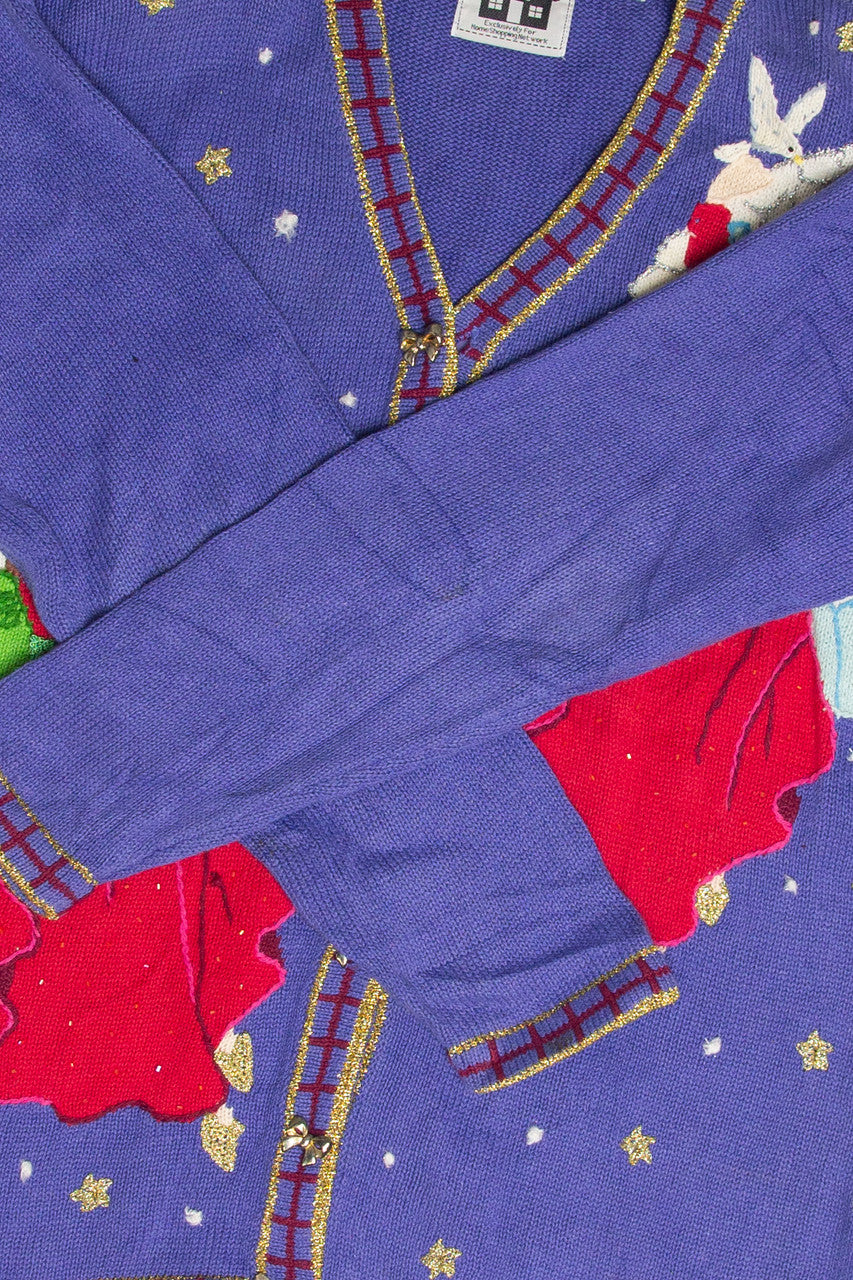 Vintage Blue Ugly Christmas Cardigan 61969