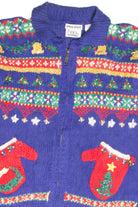 Vintage Blue Ugly Christmas Cardigan 61979