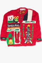 Vintage Red Paris France Ugly Christmas Cardigan 61981
