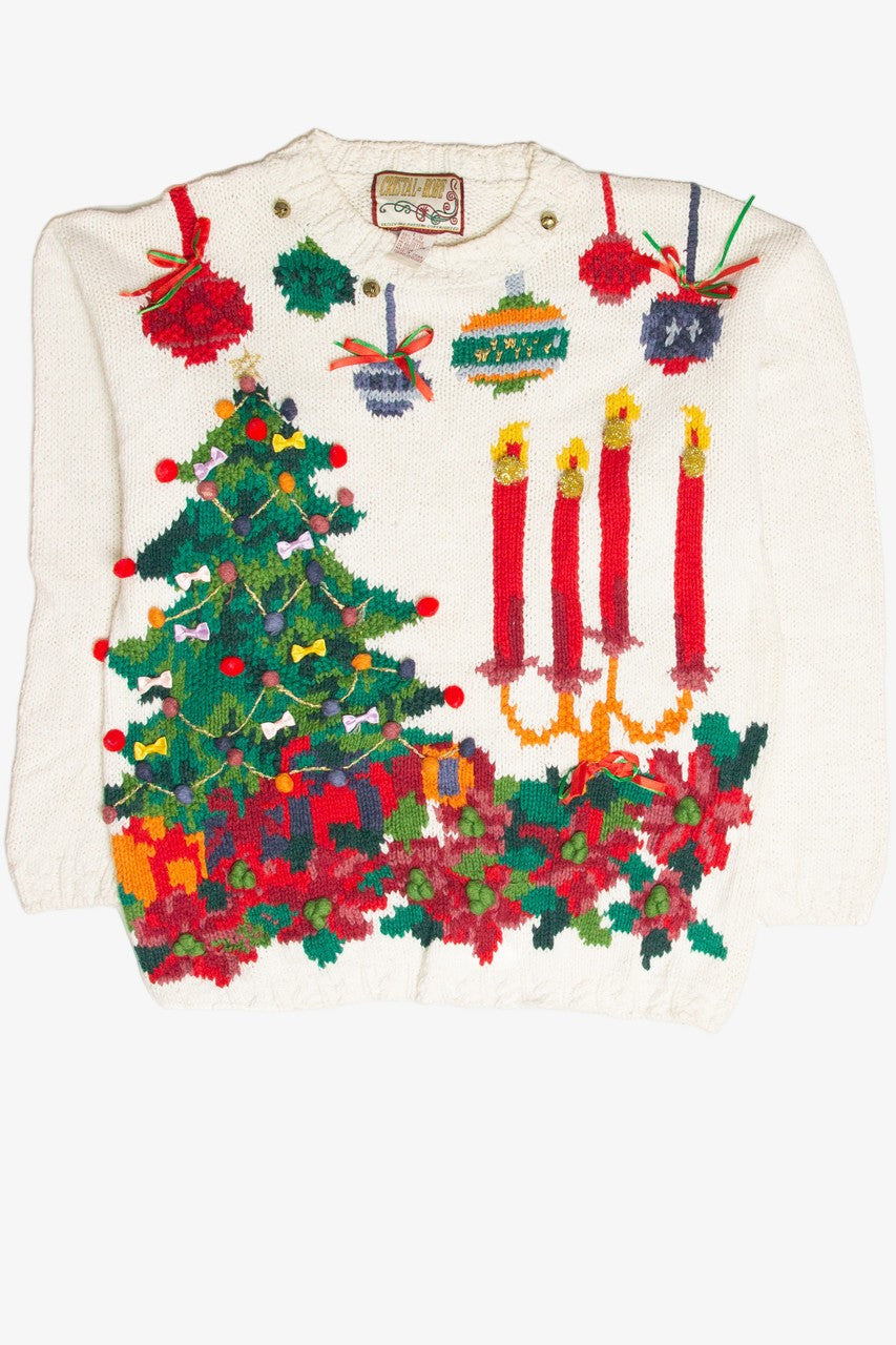 Vintage White Ugly Christmas Pullover 61985