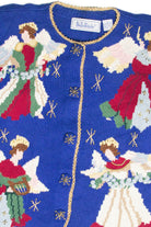 Vintage Blue Ugly Christmas Cardigan 61991