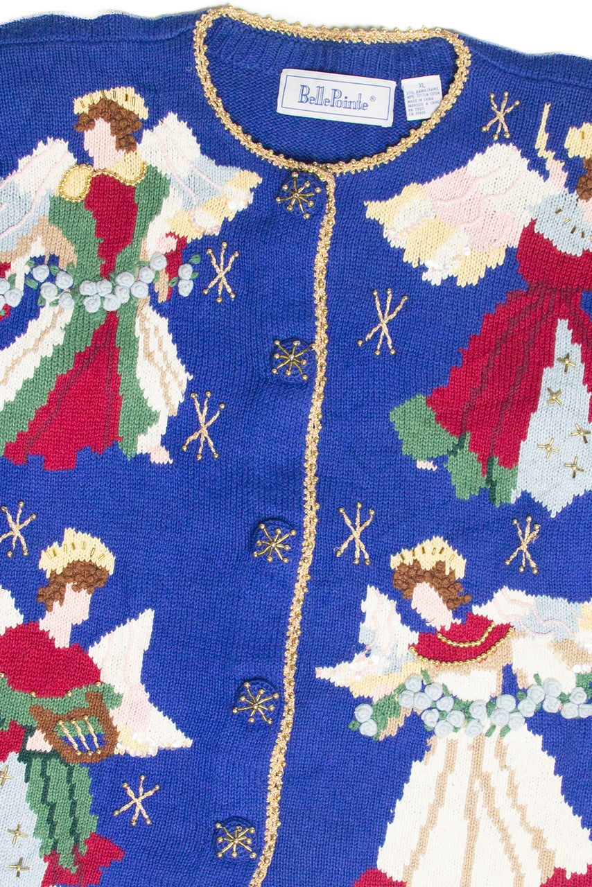 Vintage Blue Ugly Christmas Cardigan 61991