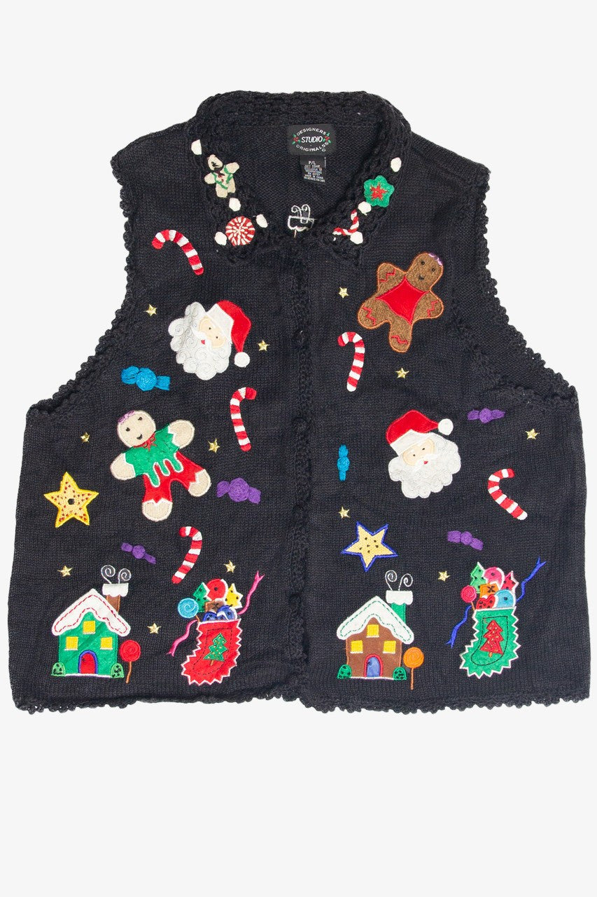 Vintage Black Ugly Christmas Vest