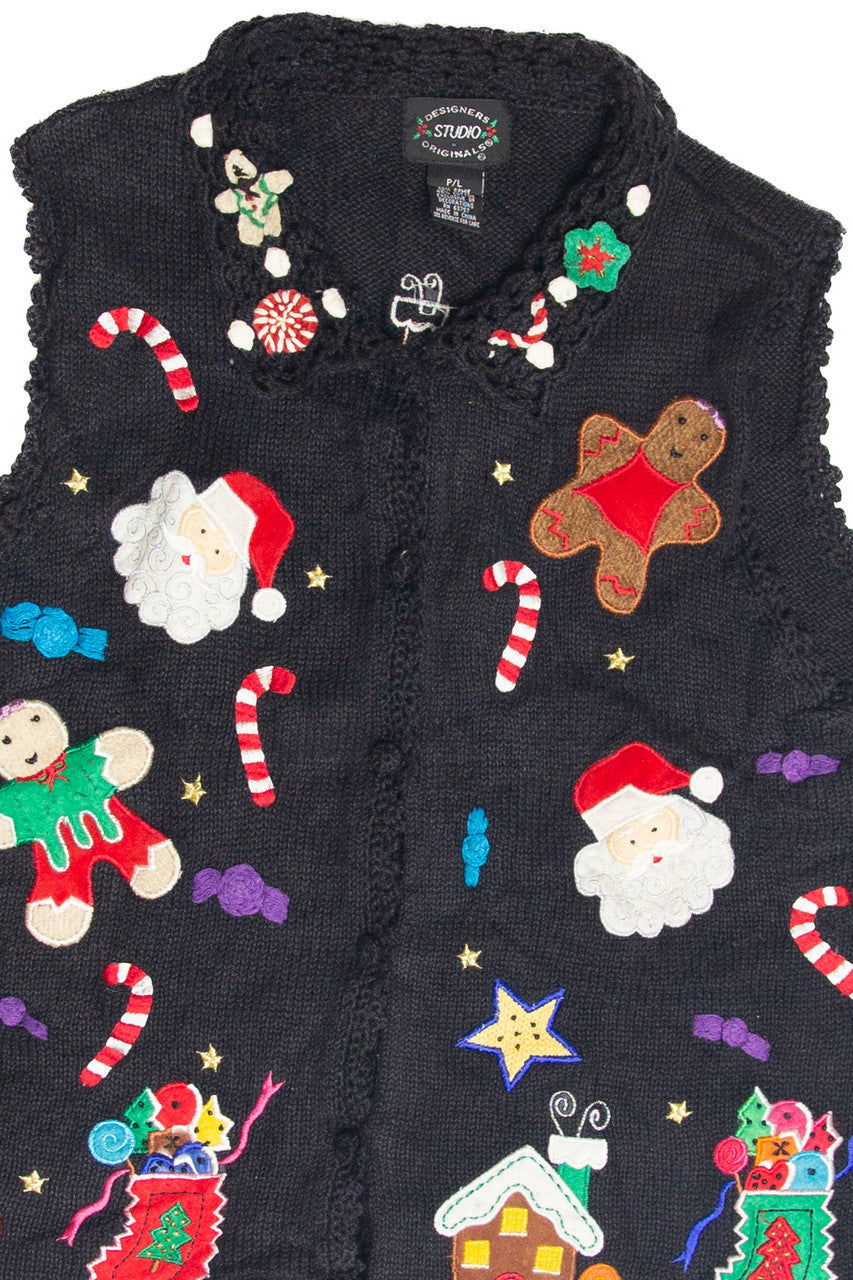Vintage Black Ugly Christmas Vest