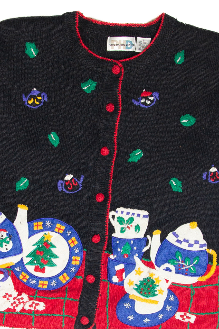 Vintage Black Ugly Christmas Cardigan 61994