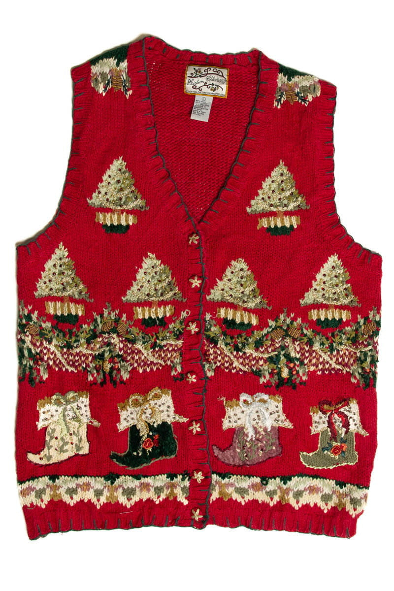 Red Ugly Christmas Sweater Vest 62012