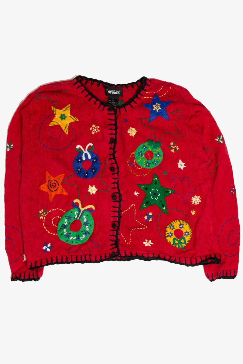 Red Wreath Ugly Christmas Cardigan 62014