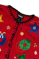 Red Wreath Ugly Christmas Cardigan 62014