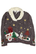 Gray Snowman Landscape Ugly Christmas Sweater 62019