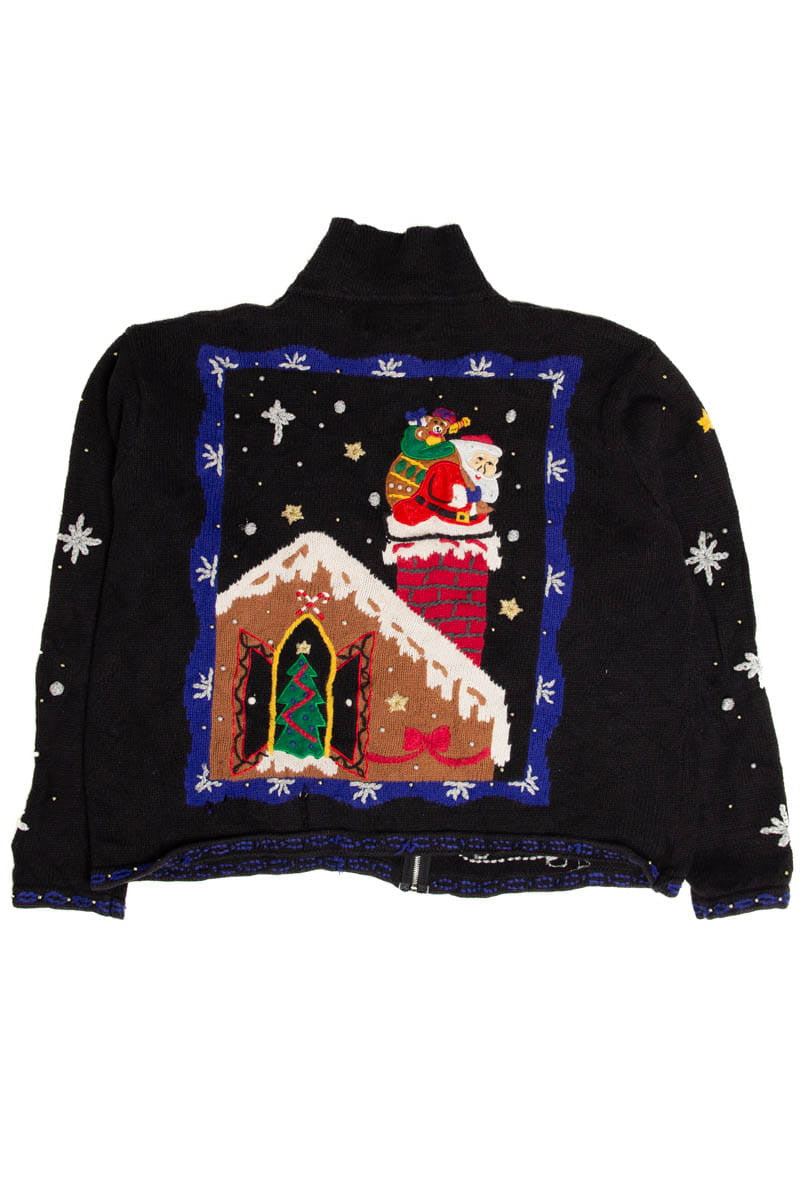 Santa Going Down The Chimney Ugly Christmas Sweater 62034