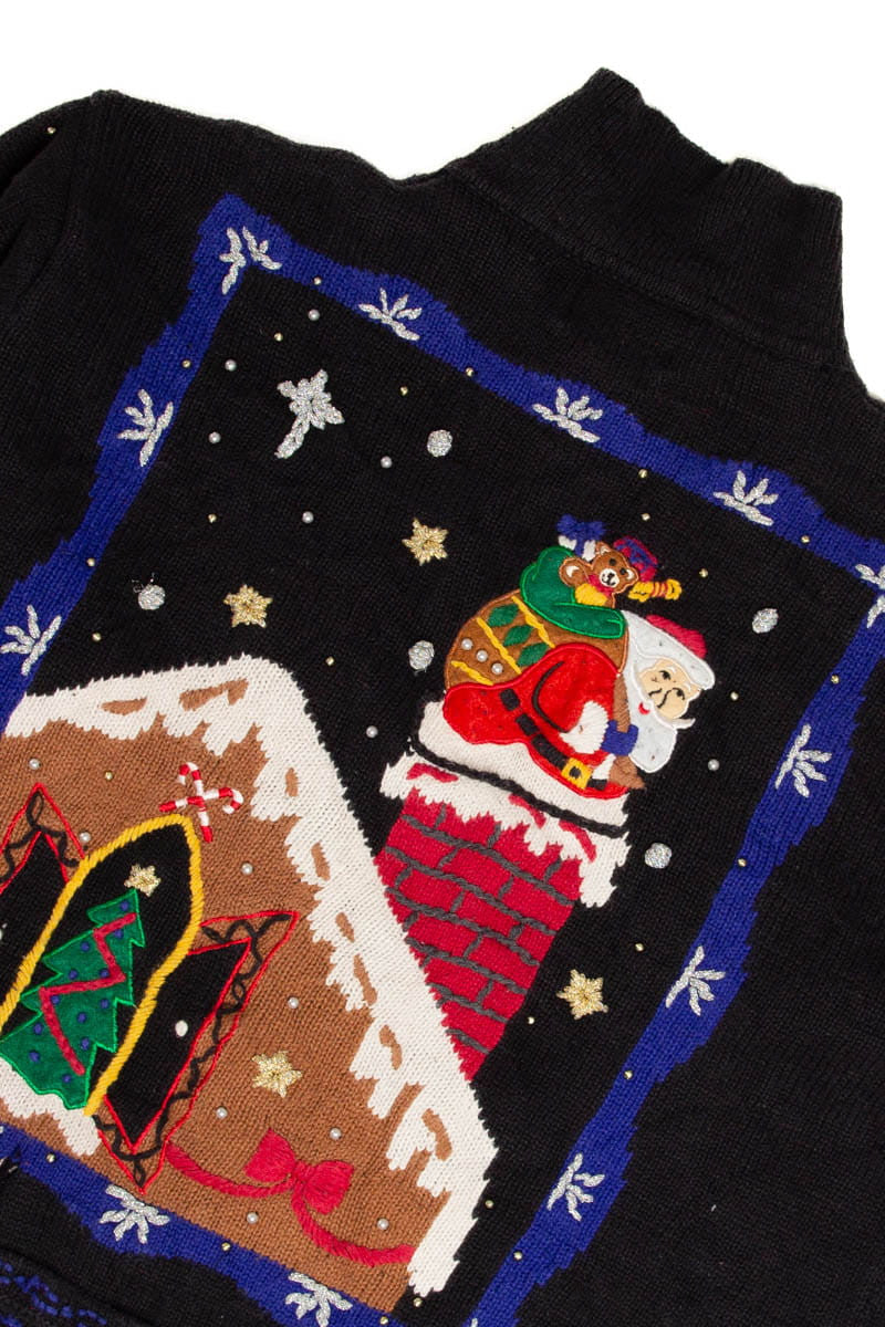 Santa Going Down The Chimney Ugly Christmas Sweater 62034