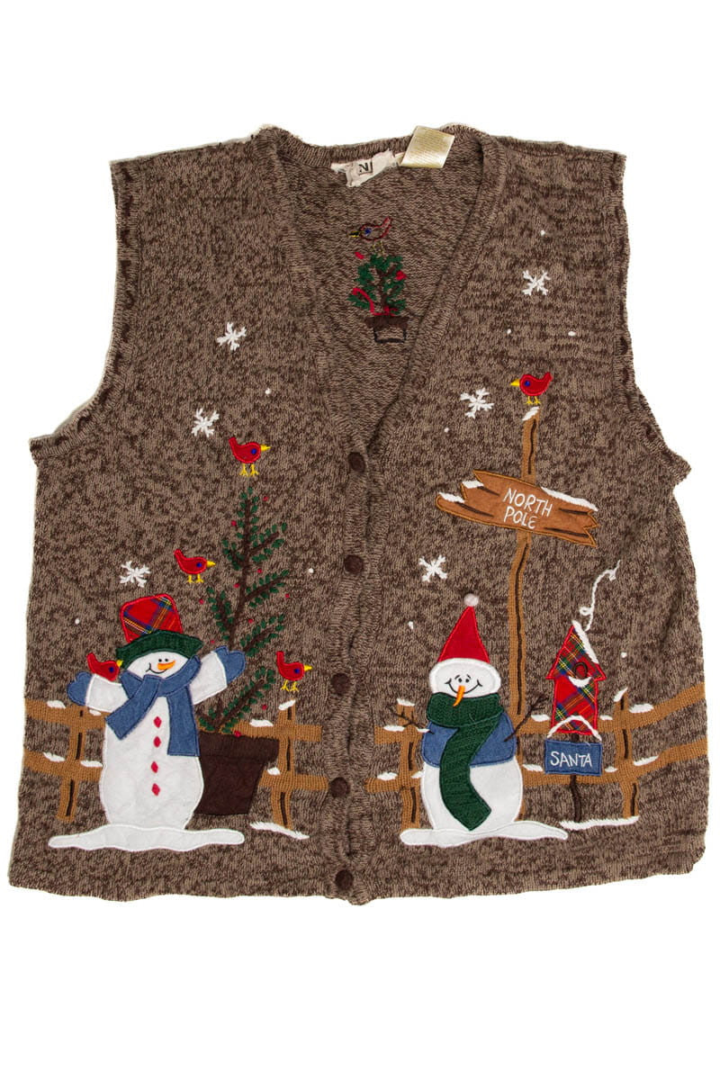 Snowmen At The North Pole Ugly Christmas Sweater Vest 62047