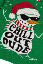 Chill Out Dude Snowman Ugly Christmas Sweater 62060