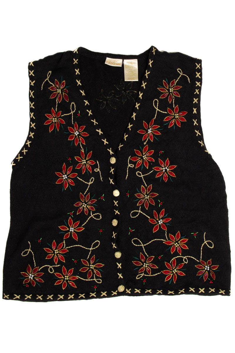 Poinsettias Ugly Christmas Sweater Vest 62061