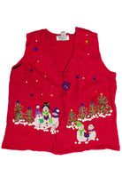 Snowmen Gathering Ugly Christmas Sweater Vest 62062