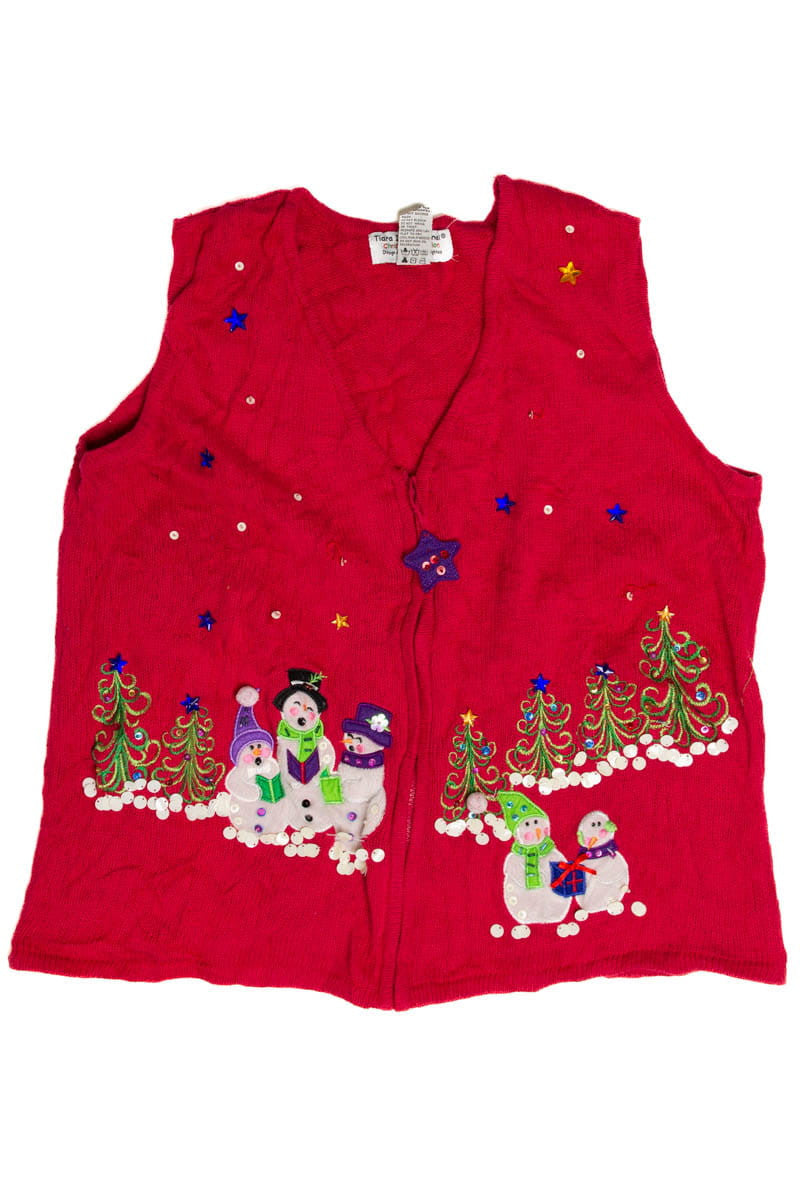 Snowmen Gathering Ugly Christmas Sweater Vest 62062
