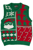Santa Argyle Ugly Christmas Sweater Vest 62082