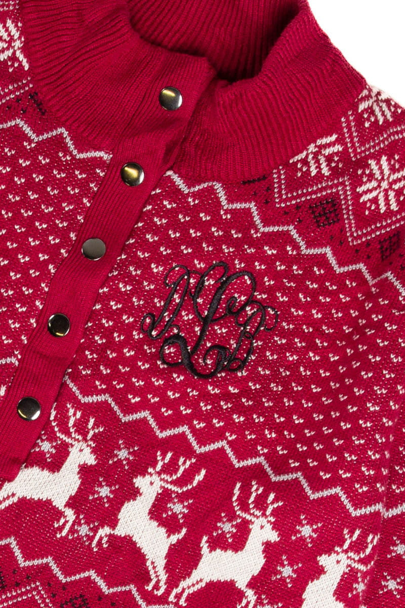 Monogrammed Reindeer Fair Isle Ugly Christmas Sweater 62085
