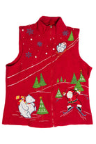 Santa Skiing Ugly Christmas Sweater Vest 62086