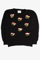 Sequin Smiley Face Ugly Christmas Sweater 62103