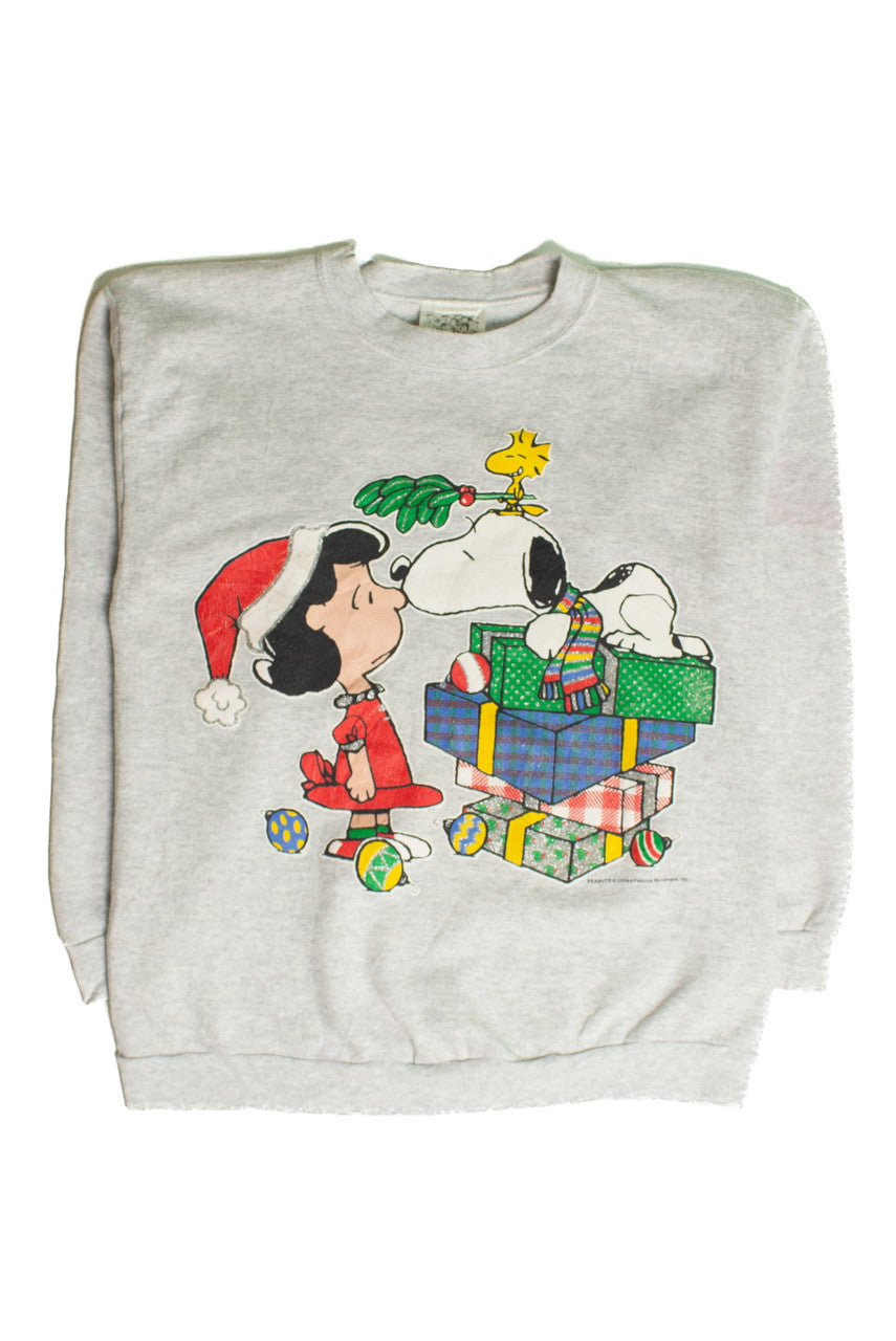 Vintage Snoopy & Lucy Ugly Christmas Sweatshirt (1990s)