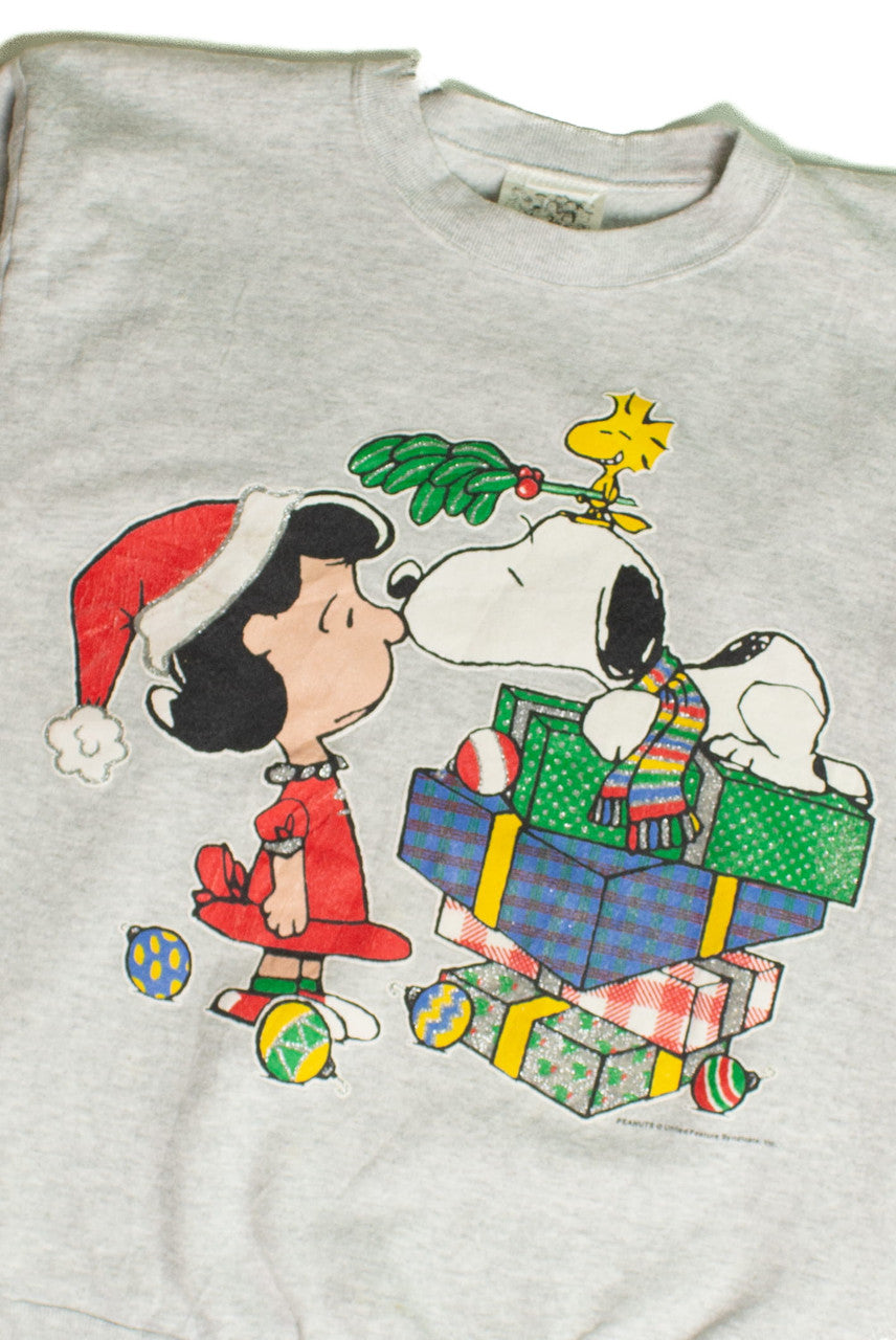 Vintage Snoopy & Lucy Ugly Christmas Sweatshirt (1990s)