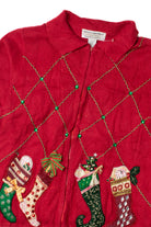 Christmas Stockings Ugly Christmas Zip-Up Cardigan 62161