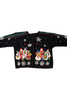 Embroidered Snowmen Ugly Christmas Cardigan 62164