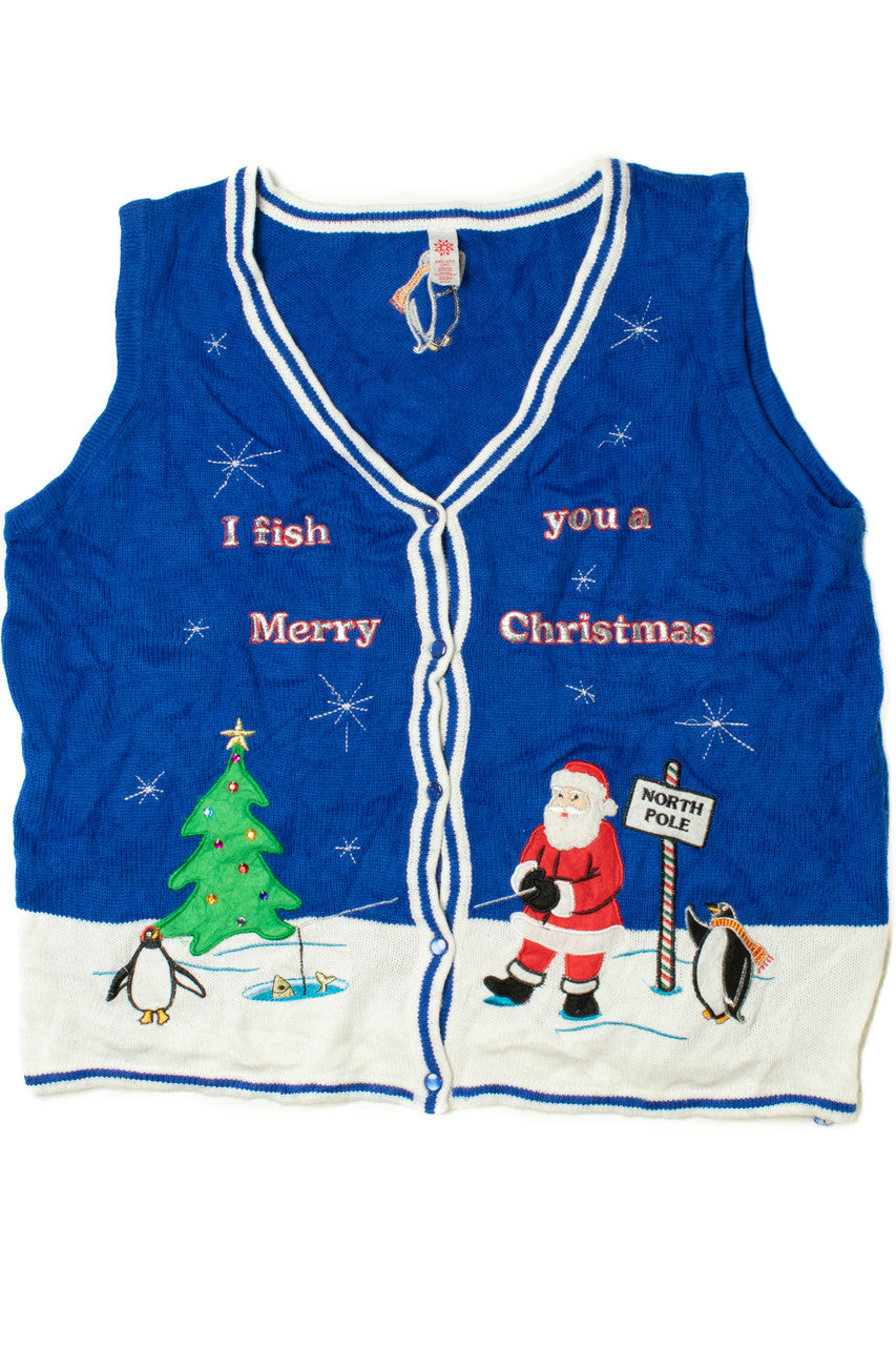 "I Fish You A Merry Christmas" Ugly Christmas Vest 62165