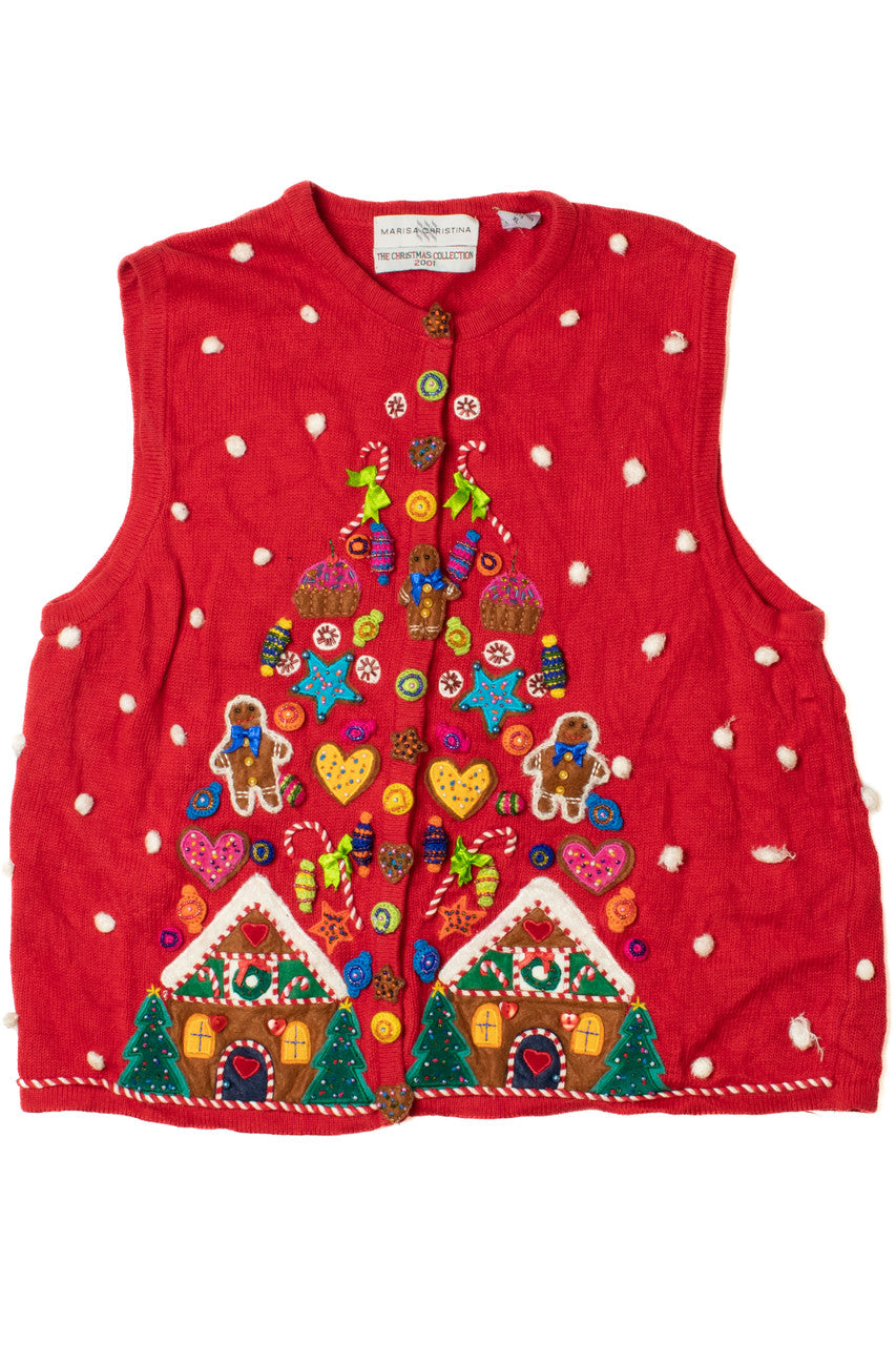Snowy Gingerbread Men Ugly Christmas Vest 62170