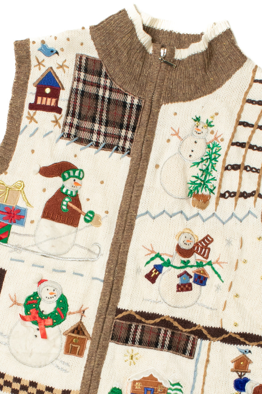 Cottage Core Snowmen Ugly Christmas Vest 62171