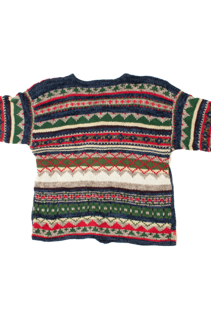 Blue Ugly Christmas Zip-Up Cardigan 62186
