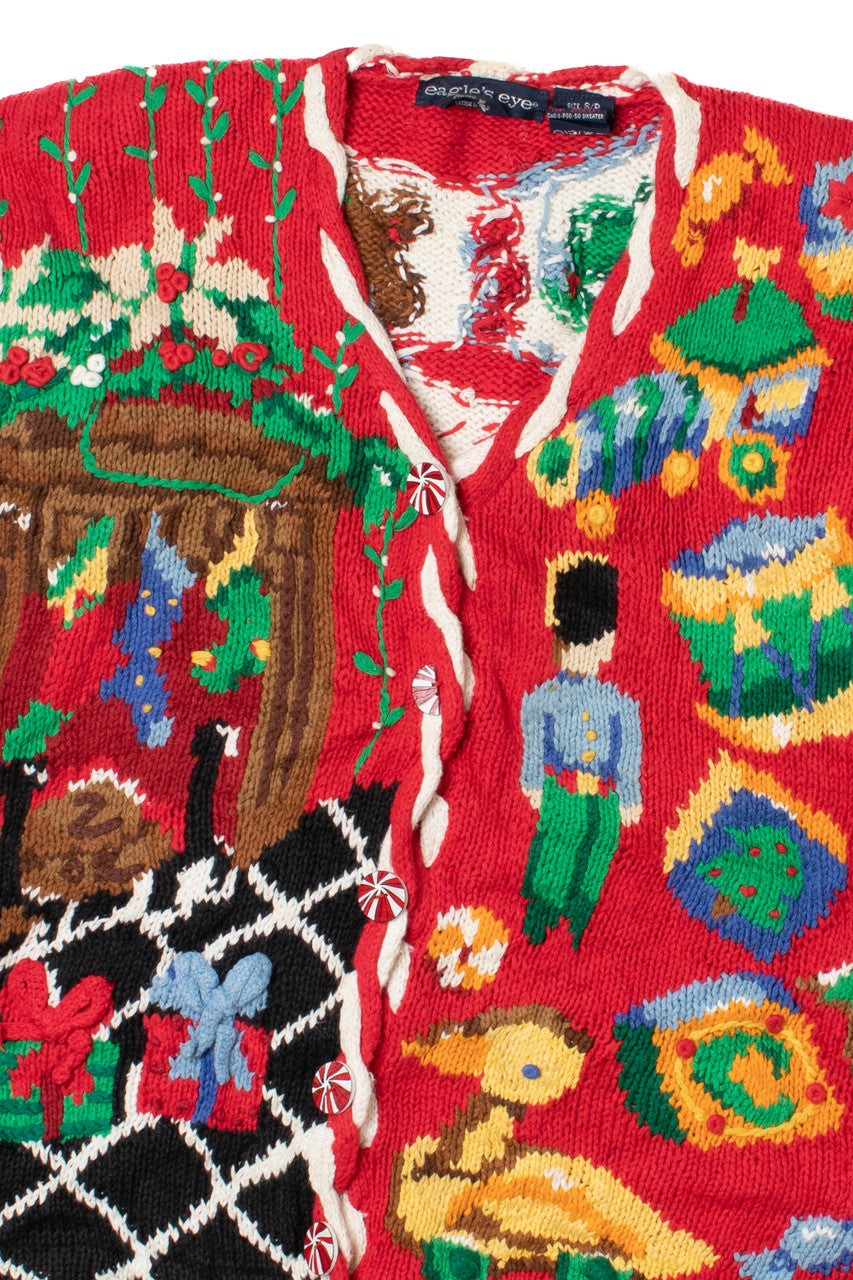 Vintage 1994 Three Little Bears Ugly Christmas Cardigan Sweater