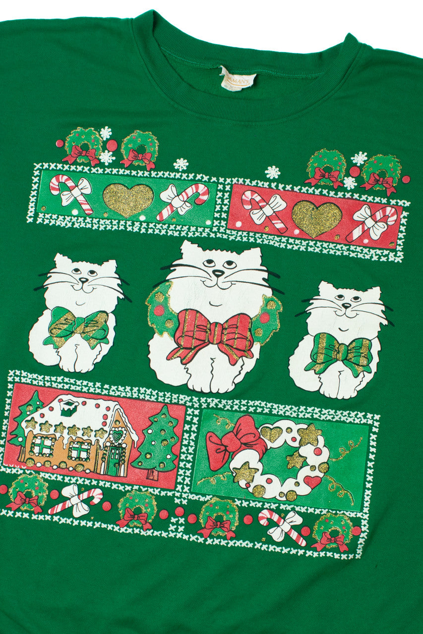 Christmas Cats Ugly Christmas Sweatshirt 62193