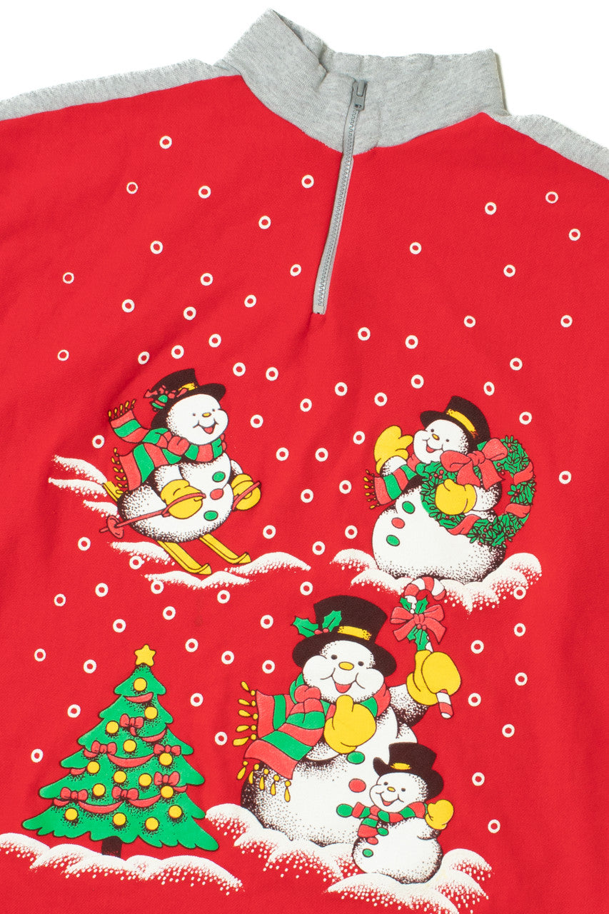 Snowmen Ugly Christmas Quarter-Zip Sweatshirt 62194
