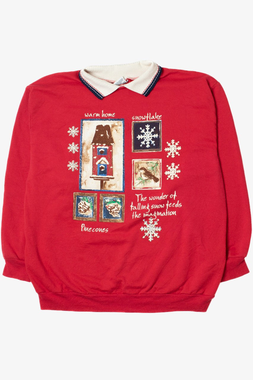 Cottagecore Ugly Christmas Collared Sweatshirt 62196